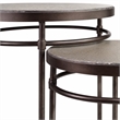 Bowery Hill Nesting Table Set in Light Wood Finish with Metal Accents