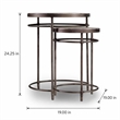 Bowery Hill Nesting Table Set in Light Wood Finish with Metal Accents