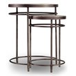 Bowery Hill Nesting Table Set in Light Wood Finish with Metal Accents
