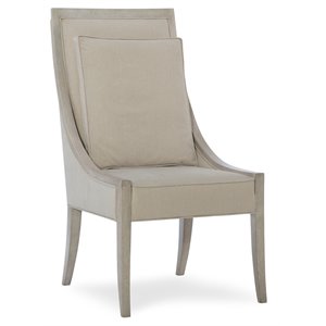 Bowery Hill Host Chair in Beige and Silver with Textured Wood Finish