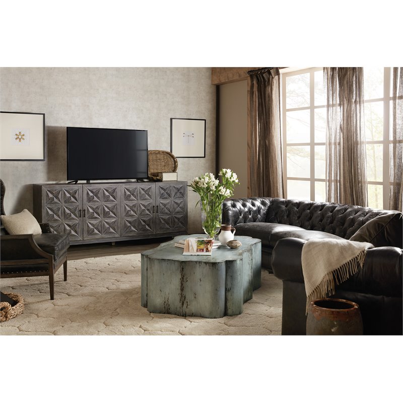 Bowery Hill Entertainment Console in Shale Wood Finish with 4 Doors