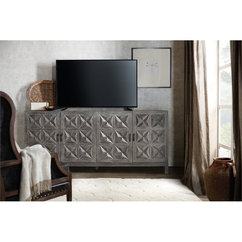 Bowery Hill Entertainment Console in Shale Wood Finish with 4 Doors