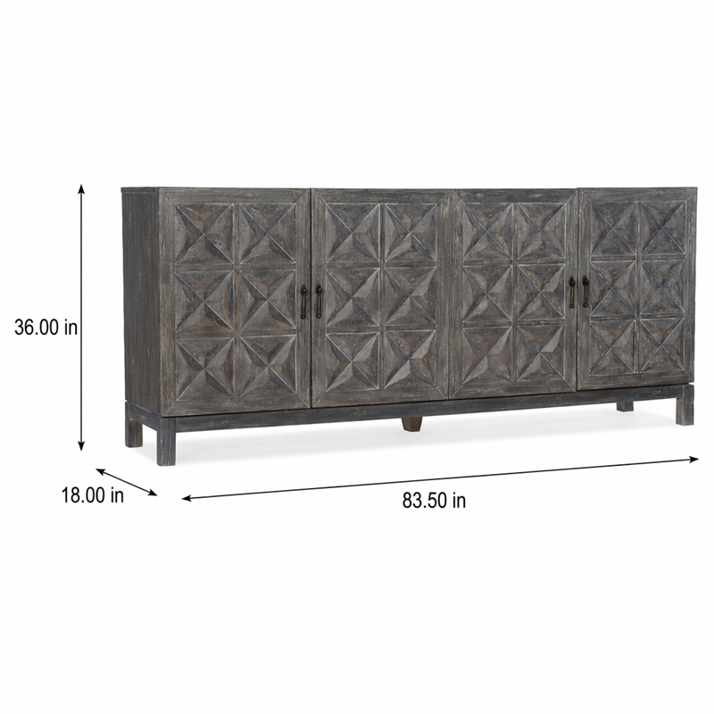 Bowery Hill Entertainment Console in Shale Wood Finish with 4 Doors