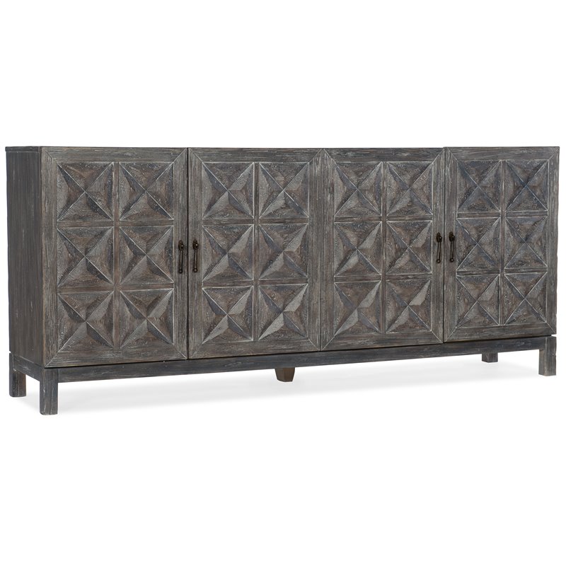 Bowery Hill Entertainment Console in Shale Wood Finish with 4 Doors
