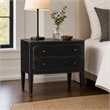 Bowery Hill 2-Drawer Wood Nightstand in Distressed Black