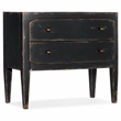 Bowery Hill 2-Drawer Wood Nightstand in Distressed Black