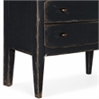 Bowery Hill 2-Drawer Wood Nightstand in Distressed Black