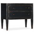 Bowery Hill 2-Drawer Wood Nightstand in Distressed Black