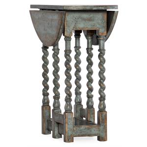 Bowery Hill Gate Leg Round Table in Blue Distressed Finish