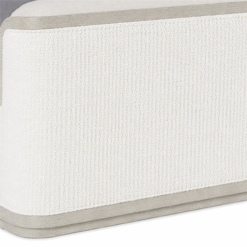 Bowery Hill Queen Upholstered Headboard with Shelter Design in Grey