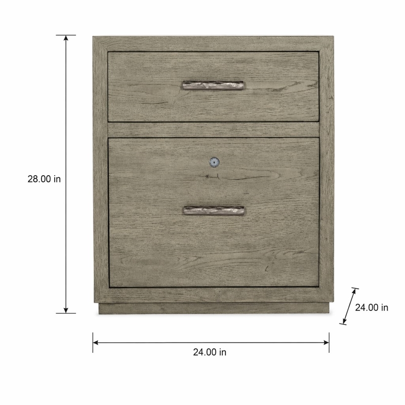 Bowery Hill 2-Drawer Filing Cabinet in Grey Wood Finish