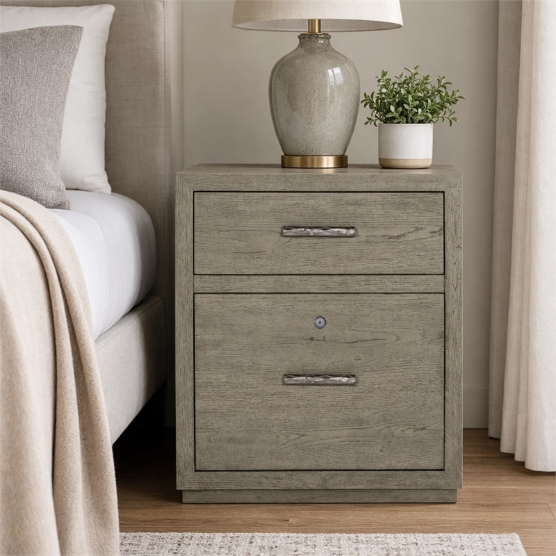 Bowery Hill 2-Drawer Filing Cabinet in Grey Wood Finish