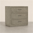 Bowery Hill 3-Drawer Nightstand with USB Ports in Grey Wood
