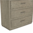 Bowery Hill 3-Drawer Nightstand with USB Ports in Grey Wood