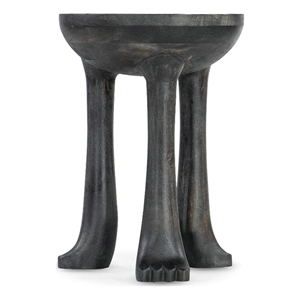 Bowery Hill Mango Wood Spot Table with Claw Foot Design in Black Natural