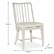 Bowery Hill Spindle Side Chair in White Wood with Distressed Finish