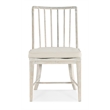 Bowery Hill Spindle Side Chair in White Wood with Distressed Finish