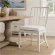 Bowery Hill Spindle Side Chair in White Wood with Distressed Finish