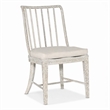 Bowery Hill Spindle Side Chair in White Wood with Distressed Finish