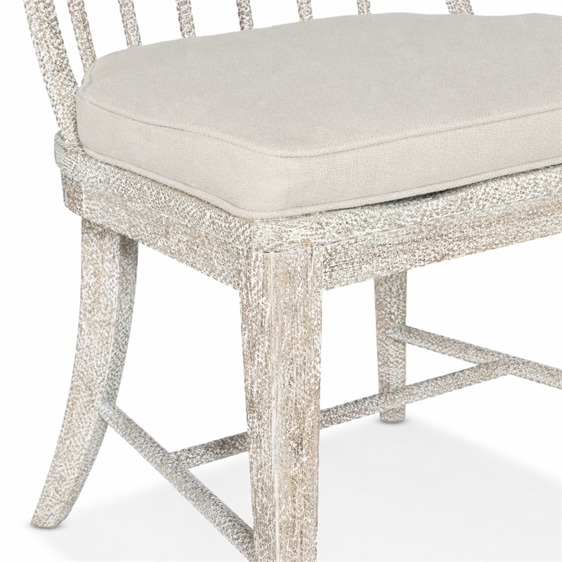 Bowery Hill Spindle Side Chair in White Wood with Distressed Finish