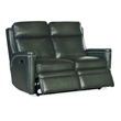 Bowery Hill Hamilton Green Leather Power Loveseat with USB Port & Headrest