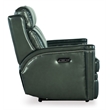 Bowery Hill Hamilton Green Leather Power Loveseat with USB Port & Headrest