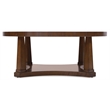 Bowery Hill Round Cocktail Table with Open Shelf in Dark Natural Wood Finish