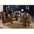 Bowery Hill Round Cocktail Table with Open Shelf in Dark Natural Wood Finish