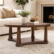 Bowery Hill Round Cocktail Table with Open Shelf in Dark Natural Wood Finish
