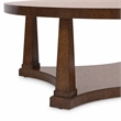Bowery Hill Round Cocktail Table with Open Shelf in Dark Natural Wood Finish