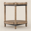 Bowery Hill Round End Table with Wood and Metal in Natural Finish