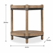 Bowery Hill Round End Table with Wood and Metal in Natural Finish