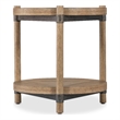 Bowery Hill Round End Table with Wood and Metal in Natural Finish