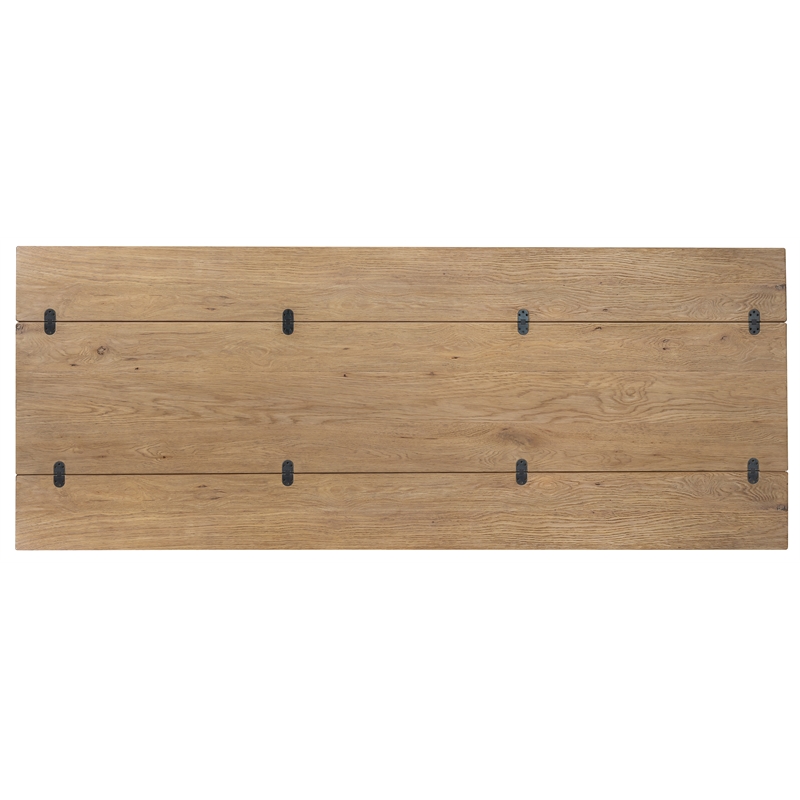 Bowery Hill Flip-Top Console Table in Light Wood with Oak Finish