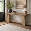 Bowery Hill Flip-Top Console Table in Light Wood with Oak Finish