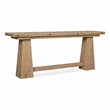 Bowery Hill Flip-Top Console Table in Light Wood with Oak Finish