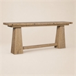 Bowery Hill Flip-Top Console Table in Light Wood with Oak Finish