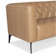 Bowery Hill Nicolla Stationary Sofa in Beige Leather with Tufted Design