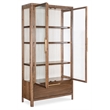 Bowery Hill Glass Door Display Cabinet in Medium Wood Finish
