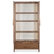 Bowery Hill Glass Door Display Cabinet in Medium Wood Finish