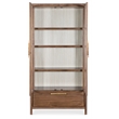 Bowery Hill Glass Door Display Cabinet in Medium Wood Finish