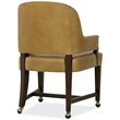 Bowery Hill Archives Barrel Back Game Chair in Brown Leather with Casters