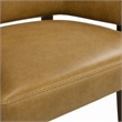 Bowery Hill Archives Barrel Back Game Chair in Brown Leather with Casters