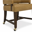 Bowery Hill Archives Barrel Back Game Chair in Brown Leather with Casters