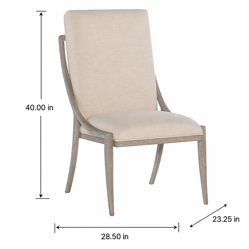 Bowery Hill Affinity Slope Side Chair in Kurtz Linen and Greige Oak Frame