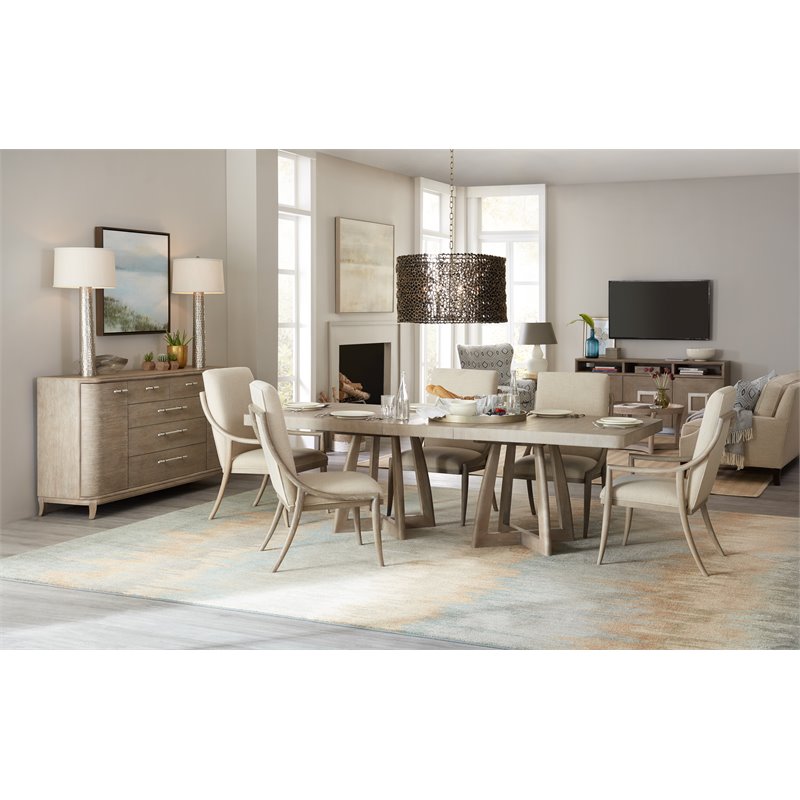 Bowery Hill Affinity Slope Side Chair in Kurtz Linen and Greige Oak Frame