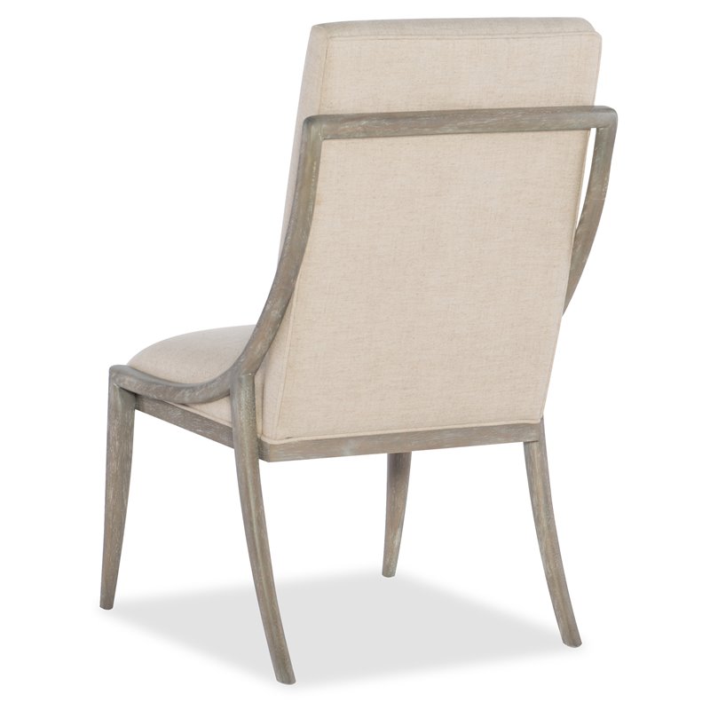 Bowery Hill Affinity Slope Side Chair in Kurtz Linen and Greige Oak Frame