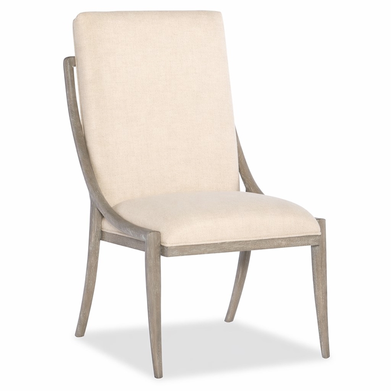Bowery Hill Affinity Slope Side Chair in Kurtz Linen and Greige Oak Frame