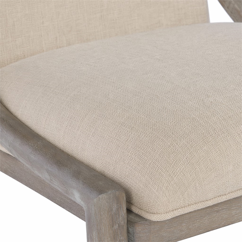 Bowery Hill Affinity Slope Side Chair in Kurtz Linen and Greige Oak Frame