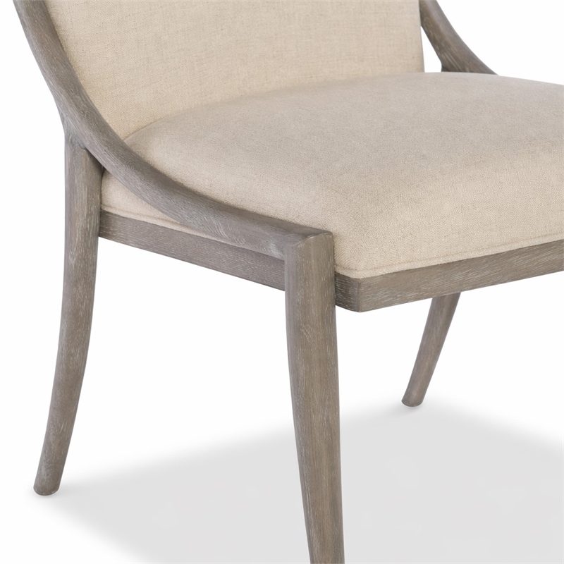 Bowery Hill Affinity Slope Side Chair in Kurtz Linen and Greige Oak Frame